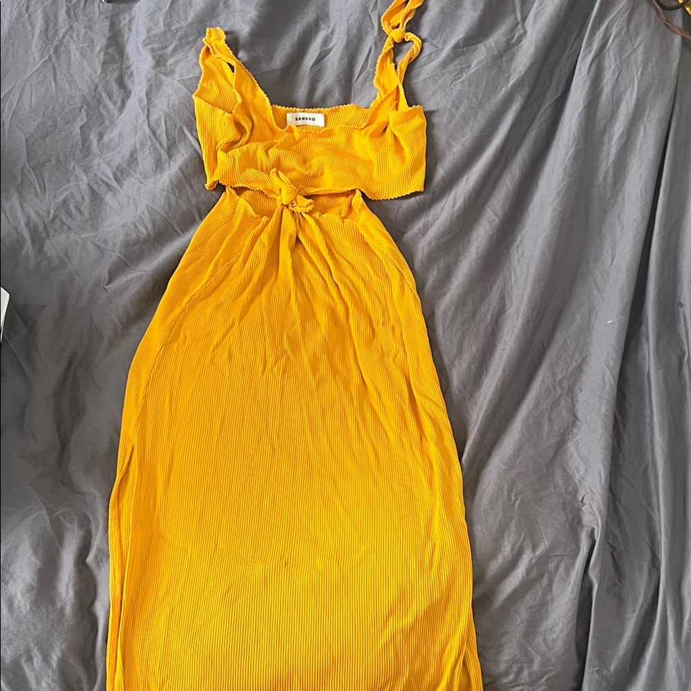 Sandro Bright Yellow Maxi Dress